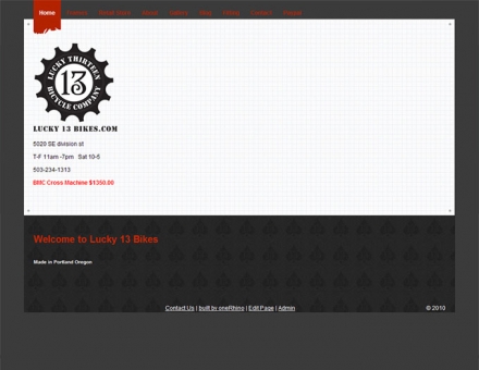 Lucky 13 bikes weboldalának elkészítése
