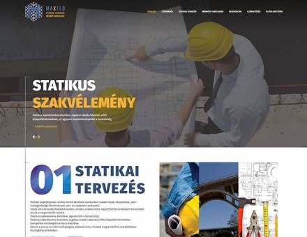 Maxelo.hu statikai tervezés és mérnöki tanácsadás bemutatkozó honlap készítés