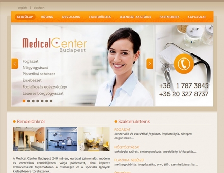 medicalcenterbudapest.hu weboldal programozása