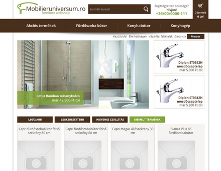 Mobilieruniversum.ro mobil barát webáruház készítése