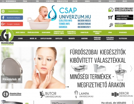 Csapuniverzum.hu reszponzív webáruház készítés