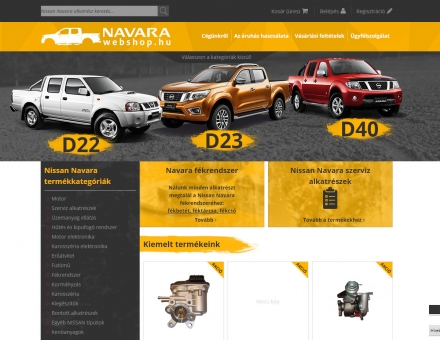 Navarawebshop.hu webáruház megújítása, re-design