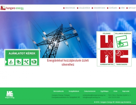 hungaroenergy.hu vállalati bemutatkozó weblap megújítása