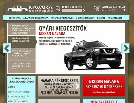 Nissan Navara alkatrész webáruház