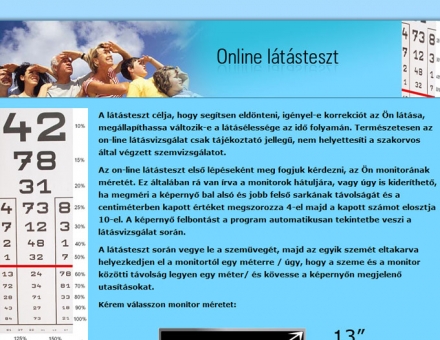 online-szemvizsgalat.hu weboldal programozása