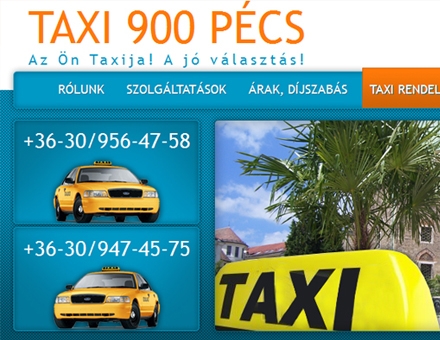 Taxi900.eu bemutatkozó honlap