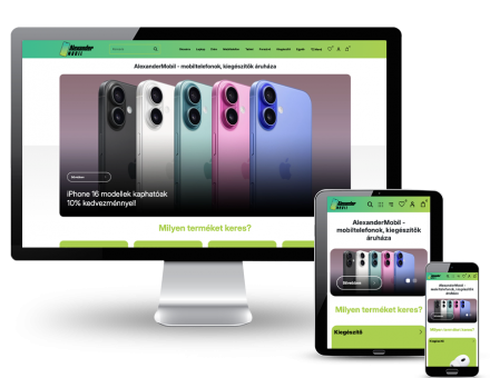 Alexandermobil.hu - Alexander Mobil - Mobiltelefon, tablet, műszaki webáruház - reszponzív webshop készítés