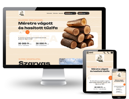Szarvastuzifa.hu - Kalodás és ömlesztett tűzifa forgalmazás, raklap készítés - reszponzív weboldal készítés