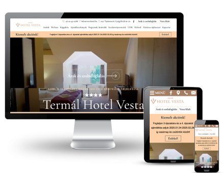 Vestahotel.hu - Termál Hotel Vesta, wellness Tápiószecsőn - reszponzív weboldal készítés