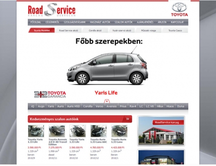 Roadservice.hu webprogramozási munkái