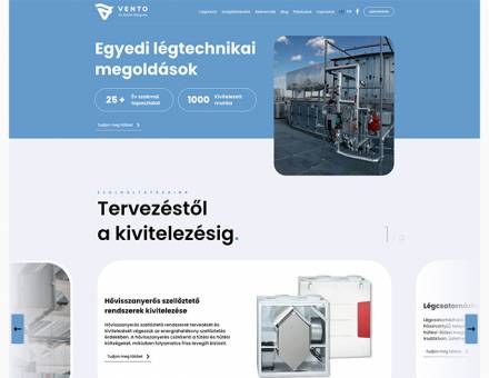 Vento2000.hu modern, letisztult honlap készítése