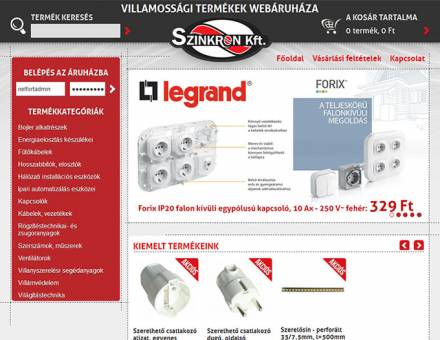 villamossagiwebaruhaz.hu webshop készítése