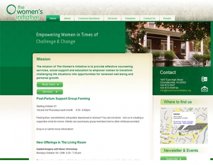 The Women's Initiative weboldalának XHTML és CSS tervezése