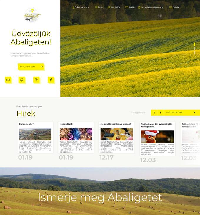 Abaliget.hu - Abaliget hivatalos honlapja - reszponzív honlapkészítés