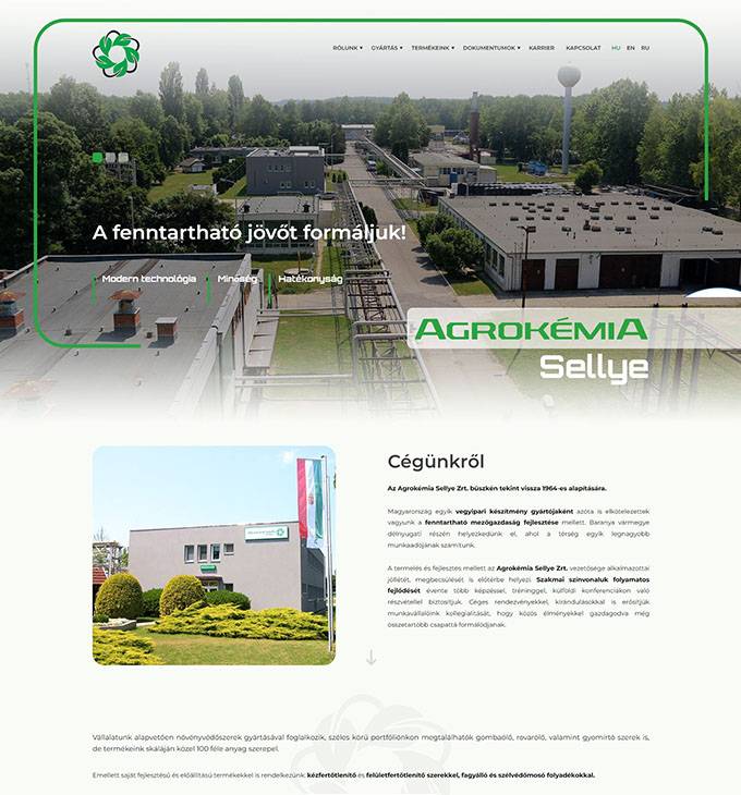 Agrosellye.hu - Agrokémia Sellye Zrt. - reszponzív weboldal készítés