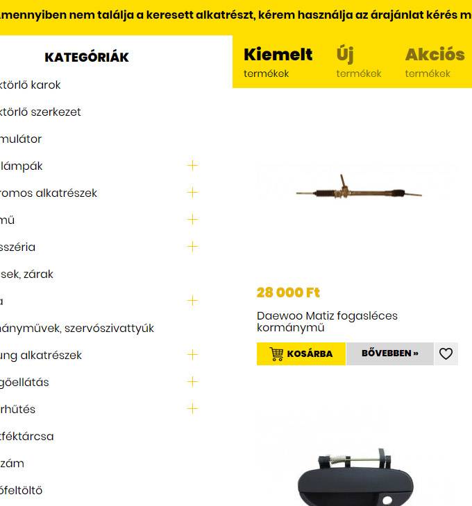 Alkatracer.hu - autóalkatrész reszponzív webáruház készítés