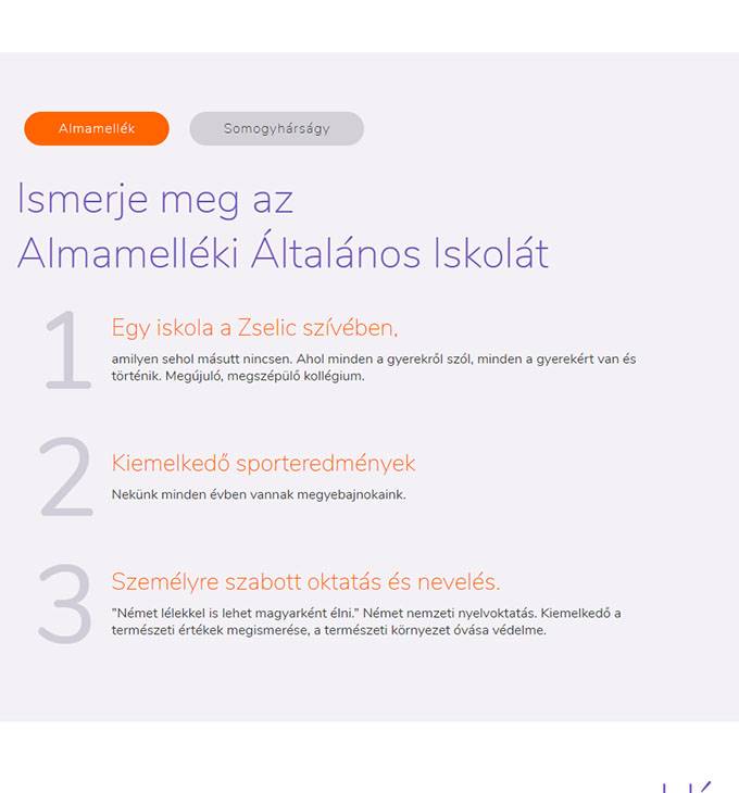 Almamellekiskola.hu - Almamellék-Somogyhárságyi Általános Iskola és Kollégium - reszponzív honlap készítés