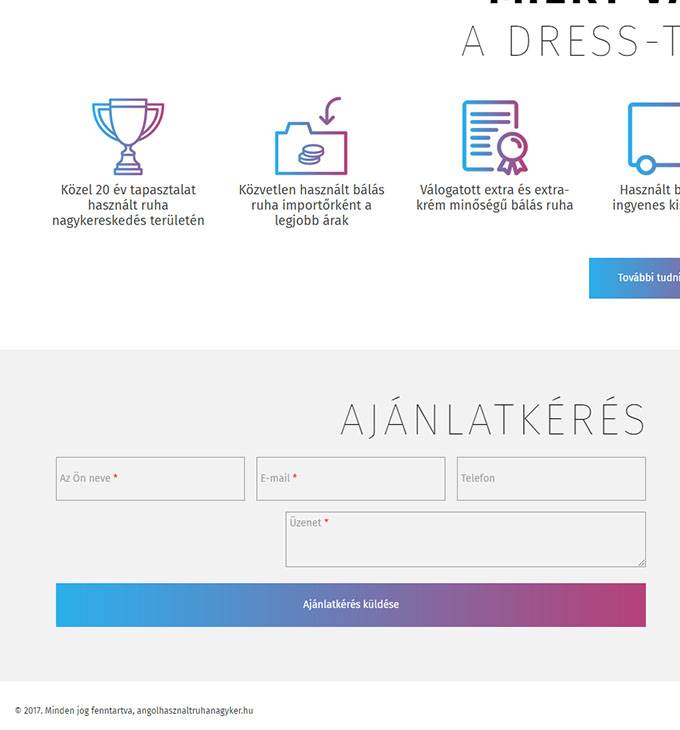 Angolhasznaltruhanagyker.hu - angol bálás használt ruha nagykereskedés reszponzív honlapjának elkészítése