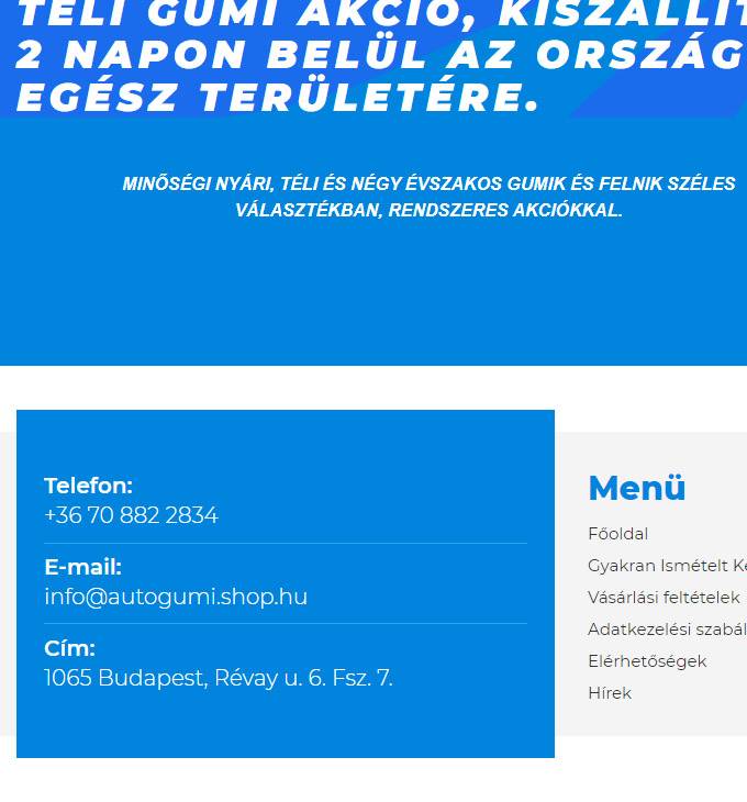 Autogumi.shop.hu - Új gumi és felni értékesítés - reszponzív webáruház készítés