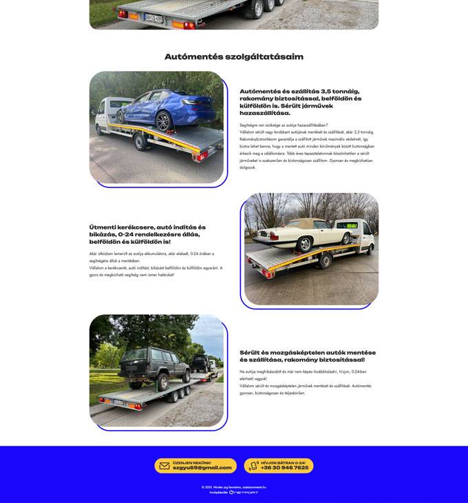 Automentesszigetvar.hu - Autómentés és szállítás - Szalai Gyula - reszponzív weboldal készítés