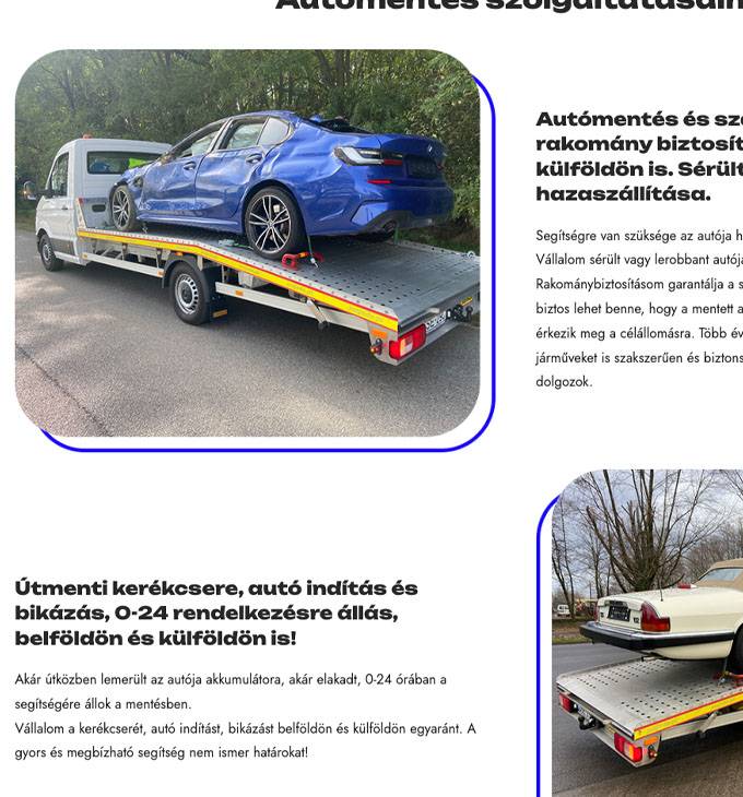 Automentesszigetvar.hu - Autómentés és szállítás - Szalai Gyula - reszponzív weboldal készítés