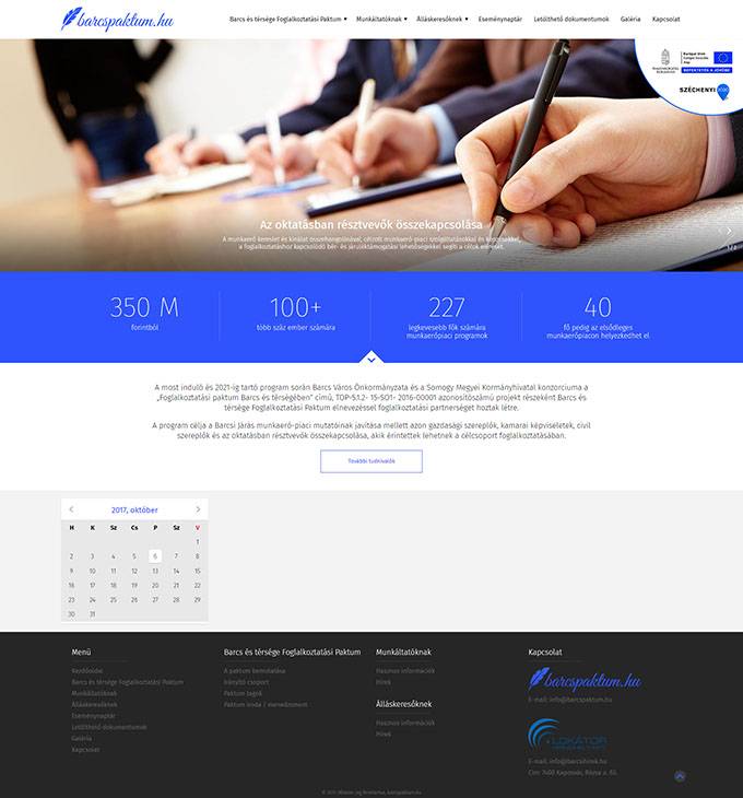 Barcspaktum.hu Barcs és térsége foglalkoztatási paktum - mobil barát honlapkészítés