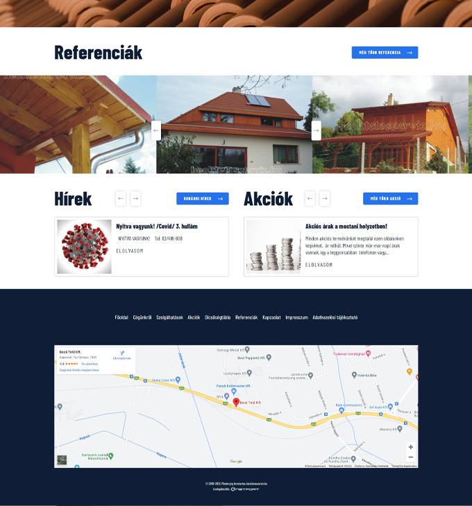 Becktetoszerviz.hu - Tető, tetőcserép, tetőfedés felsőfokon - reszponzív honlapkészítés