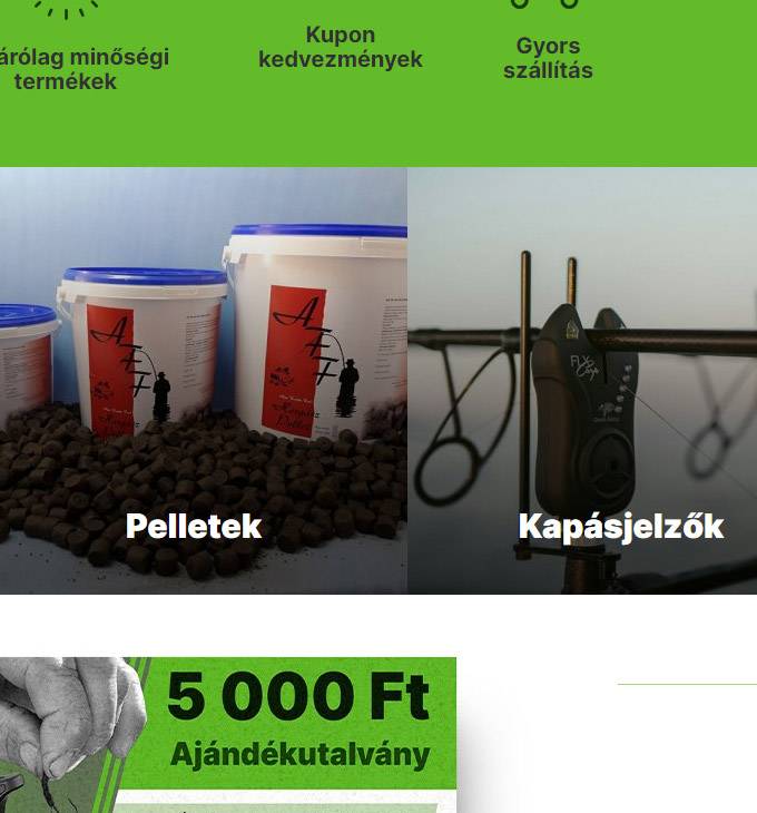 Bojlishop.com - Bojlik, pelletek és kapásjelzők horgász webáruháza - reszponzív webáruház készítés