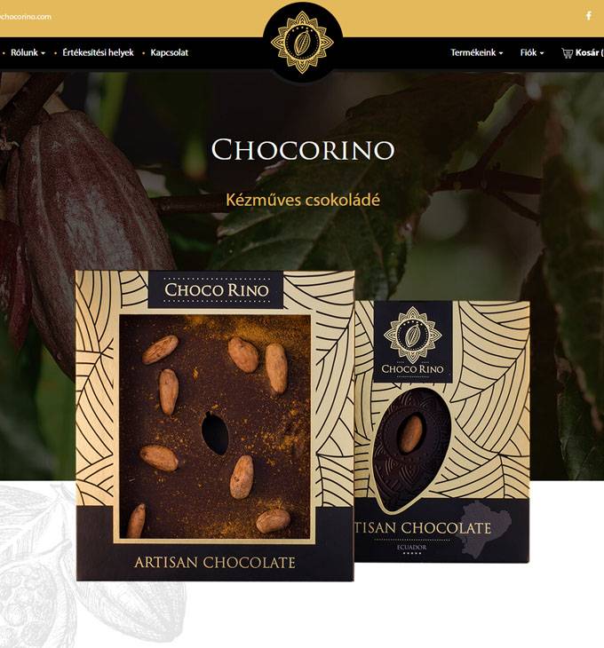 Chocorino.hu - Prémium minőségű kézműves csokoládé - Reszponzív webáruház készítés