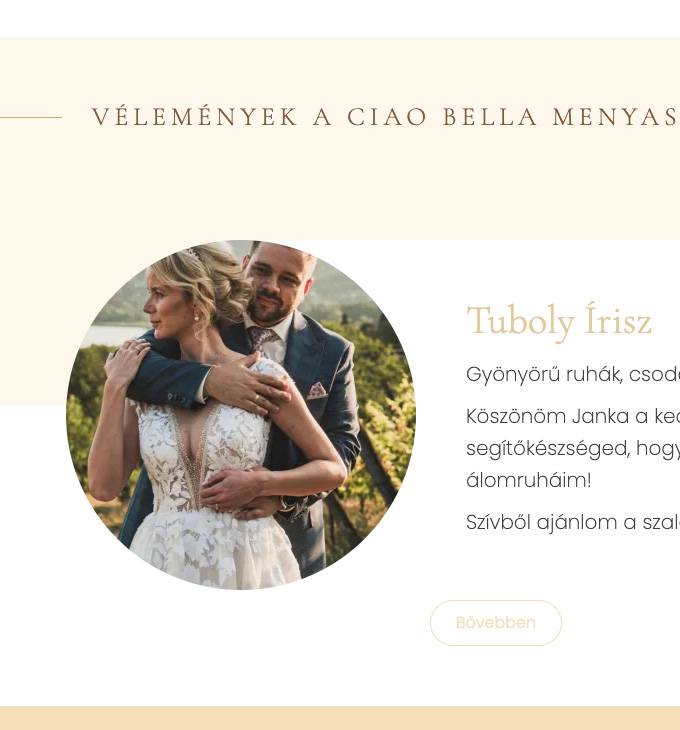 Ciaobellasposa.hu prémium weboldal elkészítése