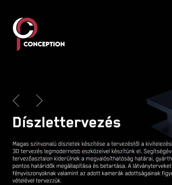 Conception.hu - Díszlettervezés, belső és külső terek, bútorok tervezése - reszponzív honlapkészítés