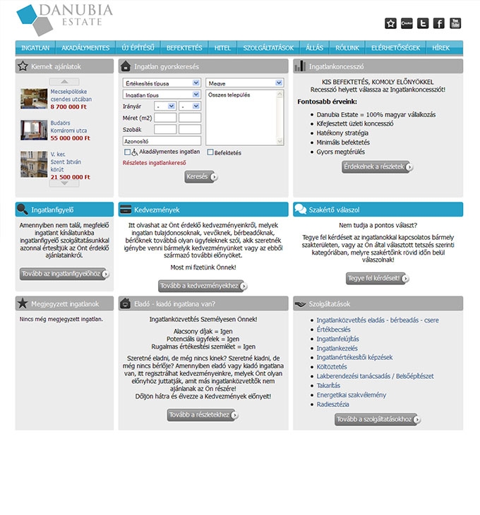 D-E.hu ingatlanportál fejlesztése