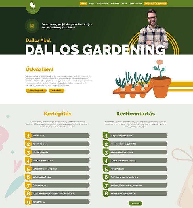 Dallosgardening.hu - Kertépítés, kertfenntartás Dallos Gardening - reszponzív honlapkészítés