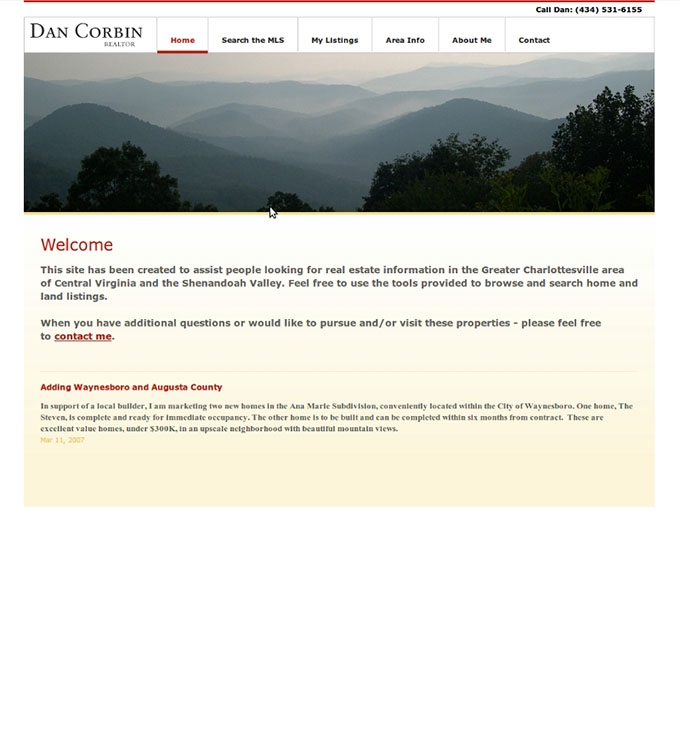 Dan Corbin Real Estate Agent XHTML és CSS tervezés