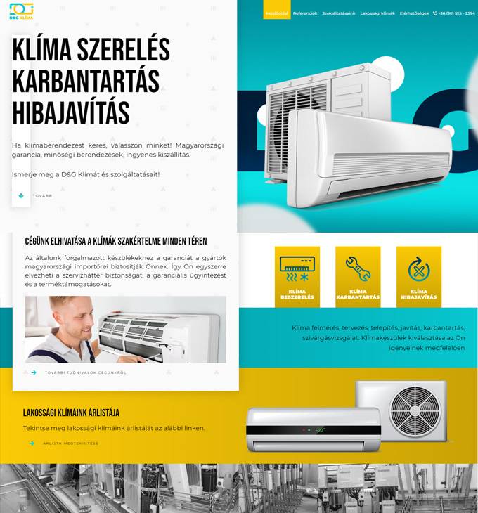 Dandgklima.hu - Klíma szerelés, karbantartás és javítás - reszponzív honlapkészítés