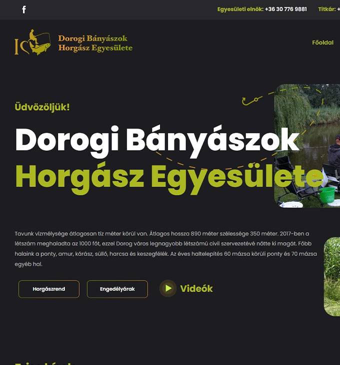 Dbhe.hu - Dorogi Bányászok Horgász Egyesülete - reszponzív honlapkészítés