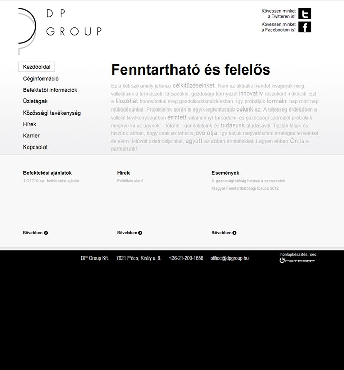 dpgroup.hu minimalista design