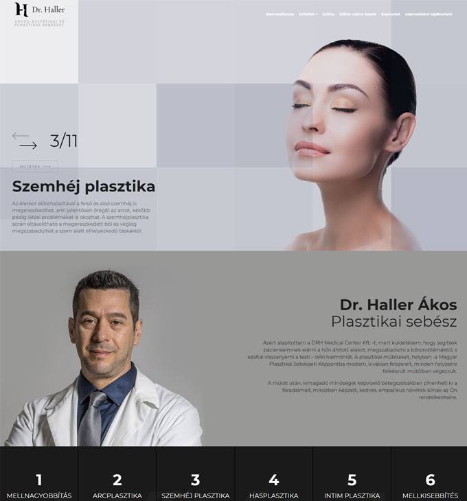 Drhaller.hu - Dr. Haller Ákos, plasztikaisebész - reszponzív honlapkészítés