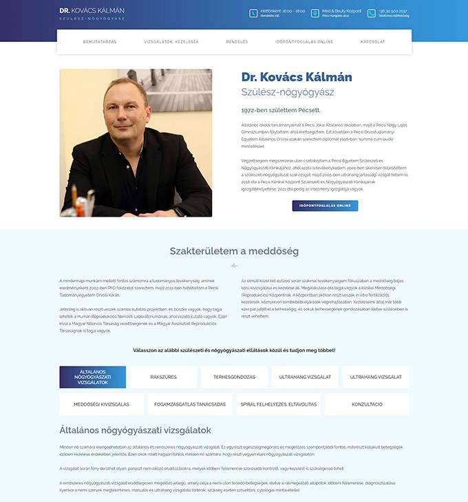 Drkovacskalman.hu - Dr. Kovács Kálmán, szülész-nőgyógyász - reszponzív honlapkészítés