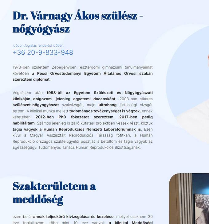 Drvarnagyakos.hu - Dr. Várnagy Ákos szülész, nőgyógyász - reszponzív honlapkészítés