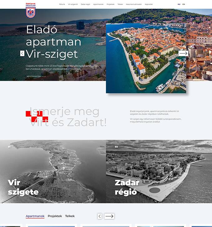 Eladohorvatingatlan.hu - eladó horvát nyaralók, ingatlanok, apartmanok - reszponzív honlapkészítés