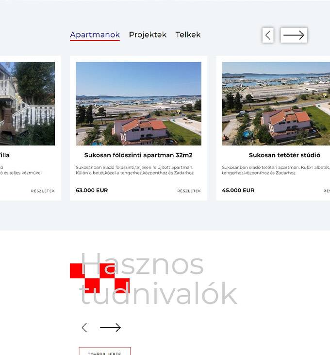 Eladohorvatingatlan.hu - eladó horvát nyaralók, ingatlanok, apartmanok - reszponzív honlapkészítés
