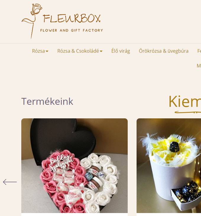 Fleurbox.hu - Egyedi ajándékboxok - reszponzív webáruház készítés