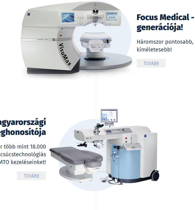 Focusmed.hu - Lézeres Látásjavító Központ reszponzív honlapkészítése