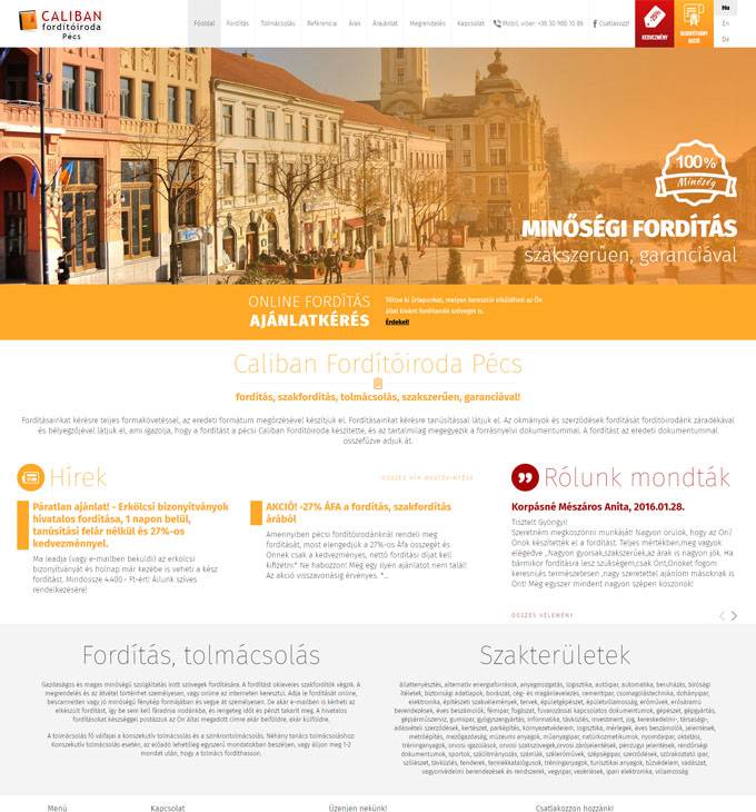 Forditoirodapecs.hu - weboldal megújítás, reszponzív weboldal készítés