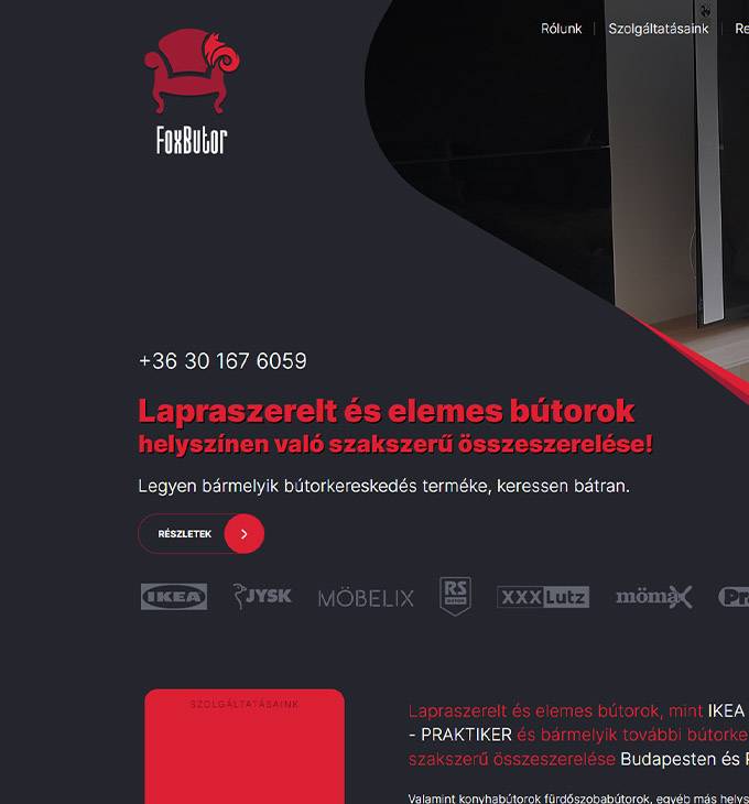 Foxbutor.hu - Bútorszerelés, bútor összeszerelés Budapest és Pert megyében - reszponzív honlapkészítés