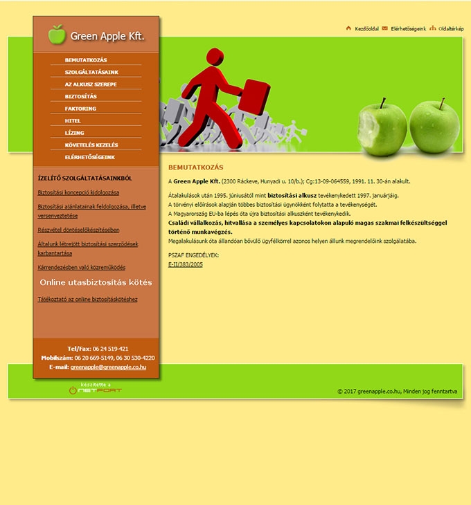 Green Apple Kft. új online arculatának elkészítése