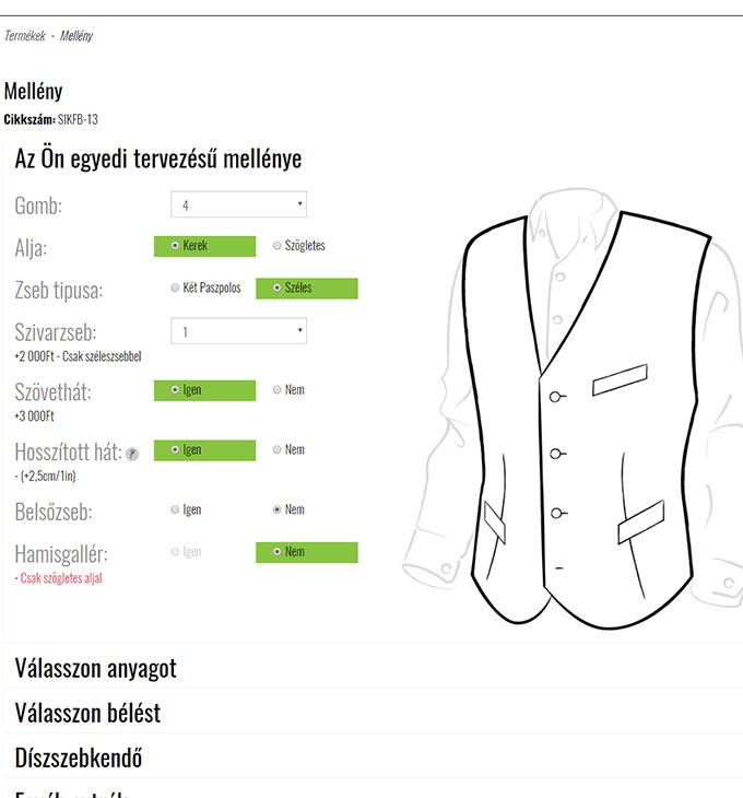 Gregorytailoring.com személyre szabott alkalmi ruha reszponzív webáruház készítés