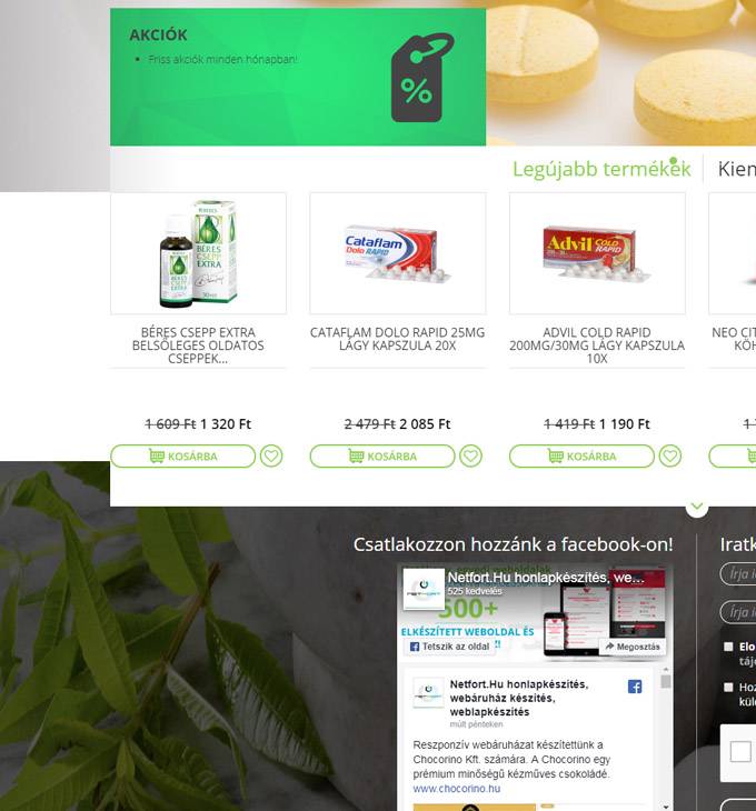 Gyogyszerweb.hu - reszponzív gyógyszer webáruáz készítés