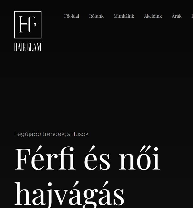 Hairglam.hu - Pécs fodrászat, férfi és női hajvágás - reszponzív honlapkészítés